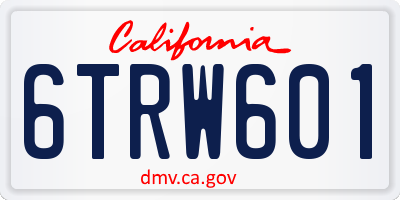 CA license plate 6TRW601