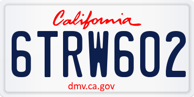 CA license plate 6TRW602