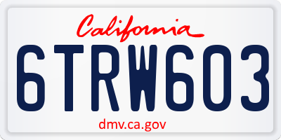 CA license plate 6TRW603