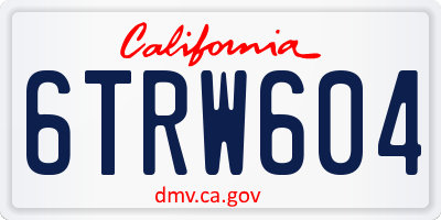 CA license plate 6TRW604