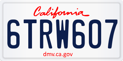 CA license plate 6TRW607