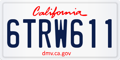 CA license plate 6TRW611