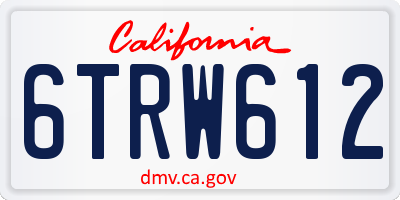 CA license plate 6TRW612