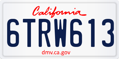 CA license plate 6TRW613