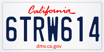 CA license plate 6TRW614