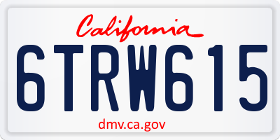 CA license plate 6TRW615