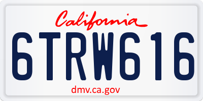 CA license plate 6TRW616