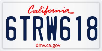CA license plate 6TRW618