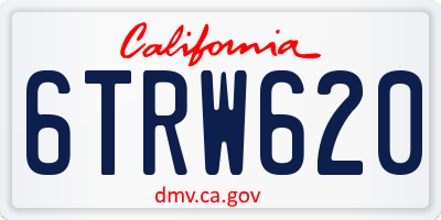 CA license plate 6TRW620