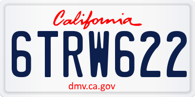 CA license plate 6TRW622