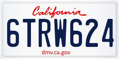 CA license plate 6TRW624