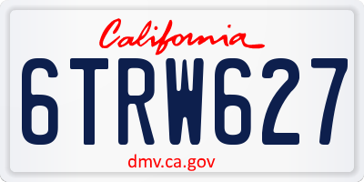 CA license plate 6TRW627