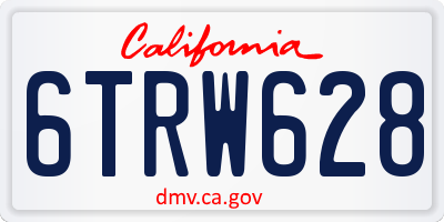 CA license plate 6TRW628