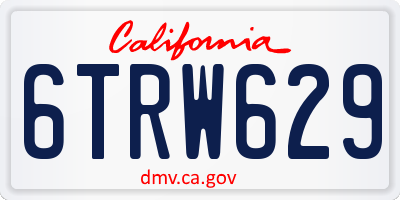 CA license plate 6TRW629