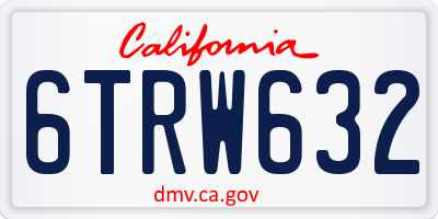 CA license plate 6TRW632