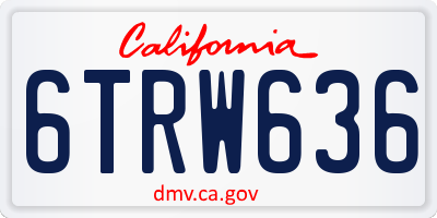 CA license plate 6TRW636