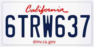 CA license plate 6TRW637