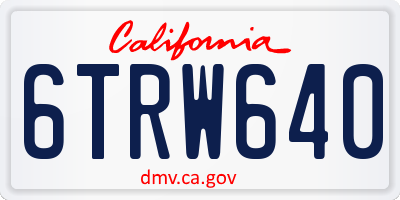 CA license plate 6TRW640