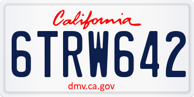 CA license plate 6TRW642