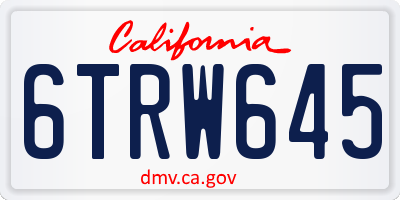 CA license plate 6TRW645