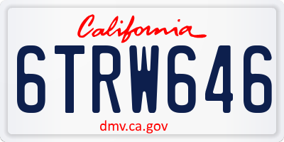 CA license plate 6TRW646