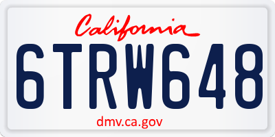 CA license plate 6TRW648