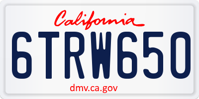 CA license plate 6TRW650