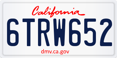 CA license plate 6TRW652