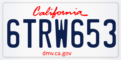 CA license plate 6TRW653