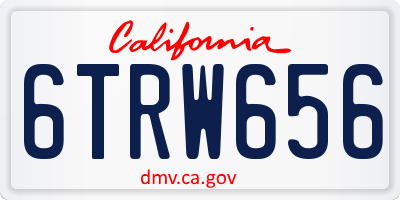 CA license plate 6TRW656