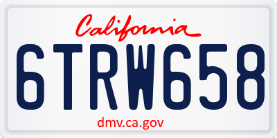 CA license plate 6TRW658