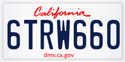 CA license plate 6TRW660