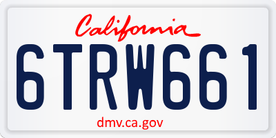 CA license plate 6TRW661