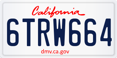 CA license plate 6TRW664