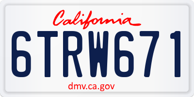 CA license plate 6TRW671