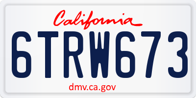 CA license plate 6TRW673