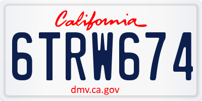 CA license plate 6TRW674