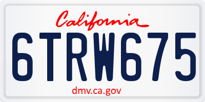 CA license plate 6TRW675