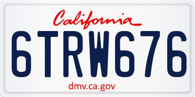 CA license plate 6TRW676