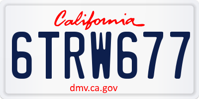 CA license plate 6TRW677