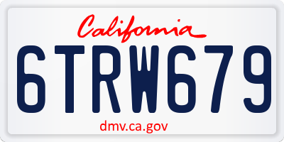 CA license plate 6TRW679