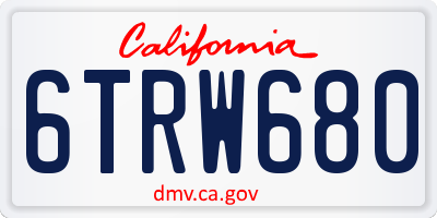 CA license plate 6TRW680