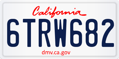 CA license plate 6TRW682