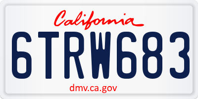 CA license plate 6TRW683