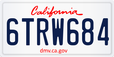 CA license plate 6TRW684