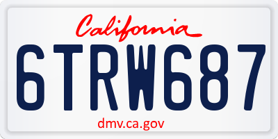 CA license plate 6TRW687