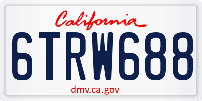 CA license plate 6TRW688