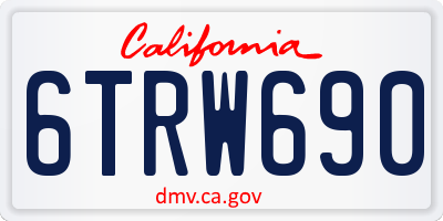 CA license plate 6TRW690