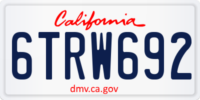 CA license plate 6TRW692