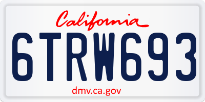 CA license plate 6TRW693